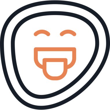 Göz Kırpan Yüz Çizgisi Simgesi, Basit Tasarımlı Vektör Resimleri