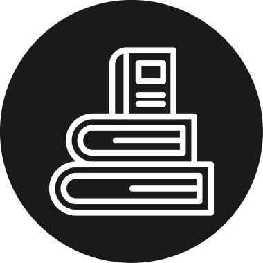 Kitap Satırı Çemberi BG Simgesi, Basit Tasarımlı Vektör Resimleri