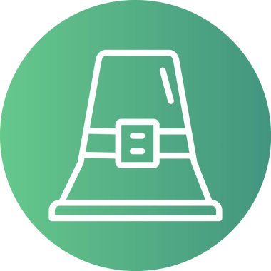 Pilgrim Hattı Gradyan Çemberi Simgesi, Basit Tasarımlı Vektör Resimleri