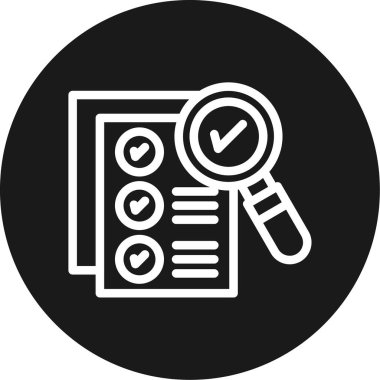 Görev Analizi Satırı Çemberi BG Simgesi, Basit Tasarımlı Vektör Resimleri