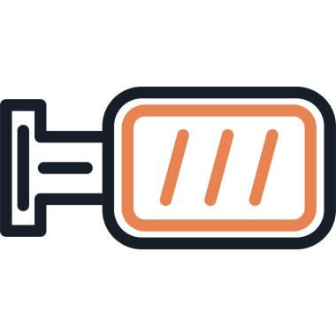 Araba Aynası Çizgisi Simgesi, Basit Tasarımlı Vektör Resimleri