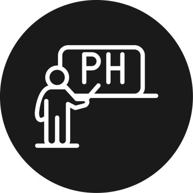 Öğretmenler Satırı Çemberi BG Simgesi, Basit Tasarımlı Vektör İllüstrasyonu