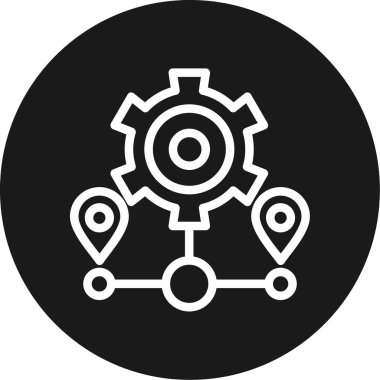 Lojistik İyimser Çizgi Çemberi BG Simgesi, Basit Tasarımlı Vektör Resimleri