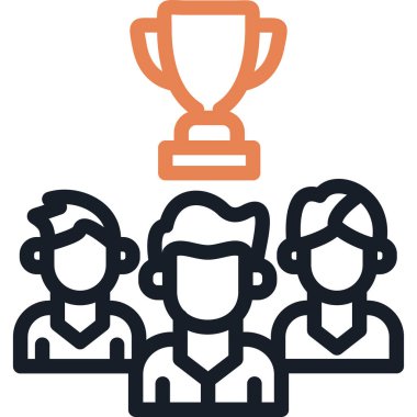 Takım Başarı Çizgisi Simgesi, Basit Tasarımlı Vektör İllüstrasyonu