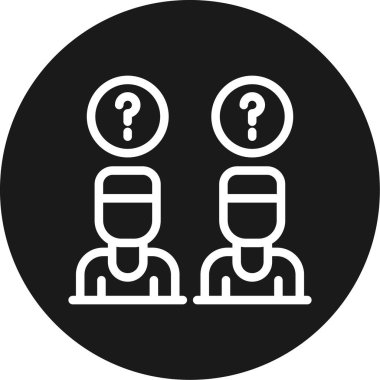 Etkileşimli Sınav Satırı Çemberi BG Simgesi, Basit Tasarımlı Vektör Resimleri