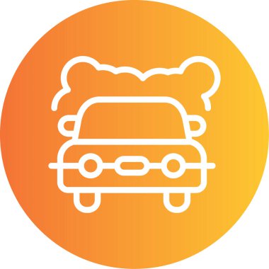 Köpük banyosunda araba Gradyan Çemberi Simgesi, Basit Tasarımlı Vektör Resimleri