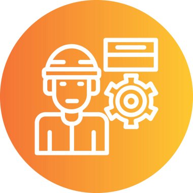 Fabrika Bakım Hattı Gradyan Çemberi Simgesi, Basit Tasarımlı Vektör Resimleri