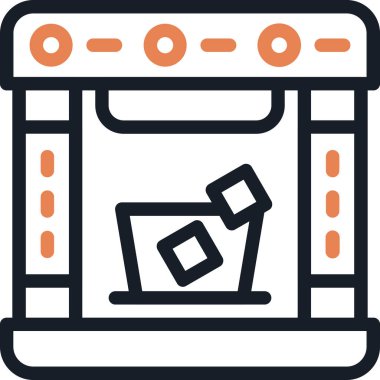 Buz Yapıcı Satırı Simgesi, Basit Tasarımlı Vektör Resimleri