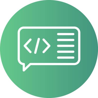 Kod Yorum Çizgisi Gradyan Çemberi Simgesi, Basit Tasarımlı Vektör Resimleri