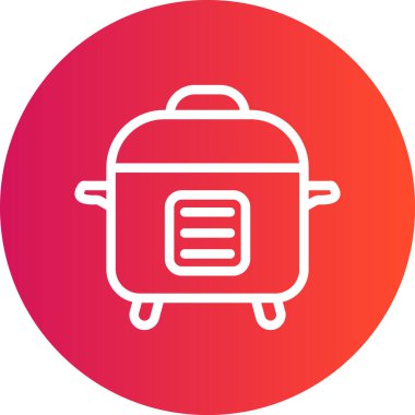 Yavaş Yemek Çizgisi Gradyan Çemberi Simgesi, Basit Tasarımlı Vektör Resimleri