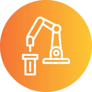 Endüstriyel Otomasyon Hattı Gradyan Çemberi Simgesi, Basit Tasarımlı Vektör Resimleri