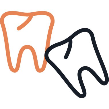 Bilgelik Diş Çizgisi Simgesi, Basit Tasarımlı Vektör İllüstrasyonu