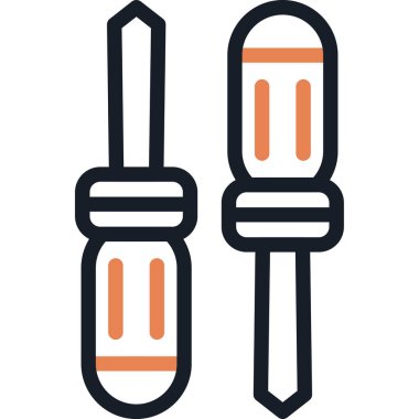 Tornavida Satırı Simgesi, Basit Tasarımlı Vektör İllüstrasyonu