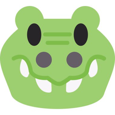 Timsah Düz Simge, Basit Tasarımlı Vektör Resimleri