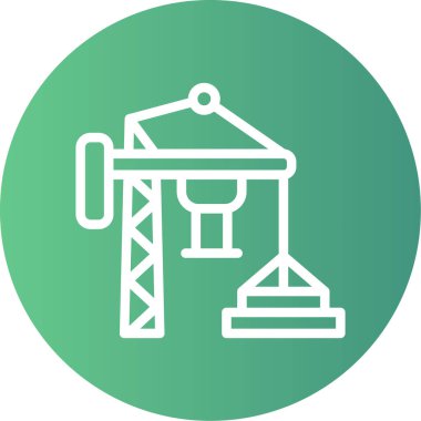 Yapı vinç hattı Gradyan Çemberi Simgesi, Basit Tasarımlı Vektör Resimleri