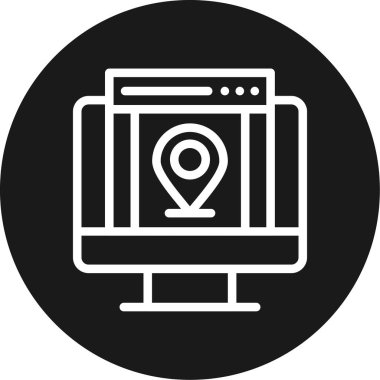 Web İzleme Çizgisi Çemberi BG Simgesi, Basit Tasarımlı Vektör Resimleri