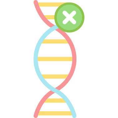 Genetik Etki Düz Simgesi, Basit Tasarımlı Vektör İllüstrasyonu