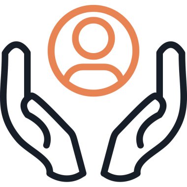 İnsan Hakları Koruma Hattı Simgesi, Basit Tasarımlı Vektör İllüstrasyonu