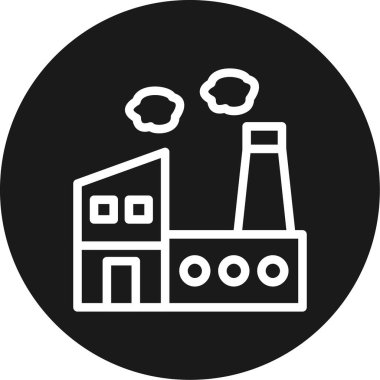 Endüstriyel Simge Çizgisi Çemberi BG Simgesi, Basit Tasarımlı Vektör Resimleri