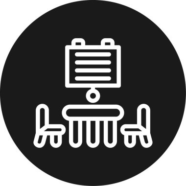 Toplantı Odası Çemberi BG Simgesi, Basit Tasarımlı Vektör Resimleri