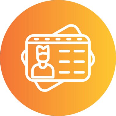 Kimlik Hizmeti Satırı Gradyan Çemberi Simgesi, Basit Tasarımlı Vektör Resimleri