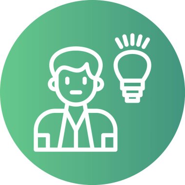 Girişimci Satırı Gradyan Çemberi Simgesi, Basit Tasarımlı Vektör Resimleri