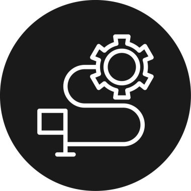 Başarı Stratejileri Çizgisi Çemberi BG Simgesi, Basit Tasarımlı Vektör Resimleri