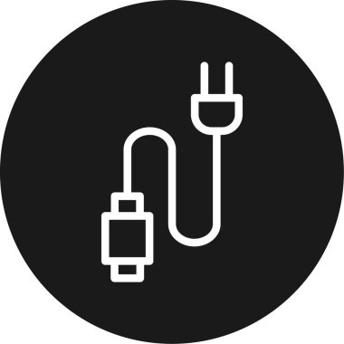 Veri Kablo Hattı Çemberi BG Simgesi, Basit Tasarımlı Vektör Resimleri