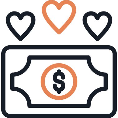 İkramiye Ödeme Satırı Simgesi, Basit Tasarımla Vektör İllüstrasyonu