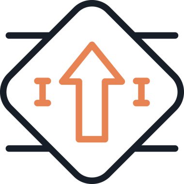 Yol İşaret Çizgisi Simgesi, Basit Tasarımlı Vektör Resimleri