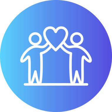 Dostluk Günü Çizgisi Gradyan Çemberi Simgesi, Basit Tasarımlı Vektör Resimleri