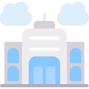 Şehir Tiyatrosu Düz Simgesi, Basit Tasarımlı Vektör Resimleri