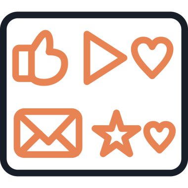 Sosyal Medya Araçları Satırı Basit Tasarımlı Vektör ResmiComment