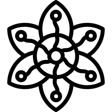 Erik Çiçeği Satırı Simgesi, Basit Tasarımlı Vektör İllüstrasyonu