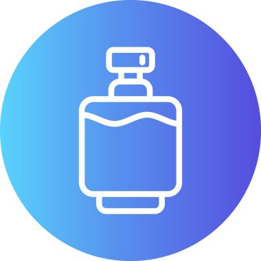 Purfume Çizgisi Gradyan Çemberi Simgesi, Basit Tasarımlı Vektör İllüstrasyonu