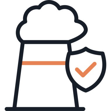 Nükleer Güvenlik Hattının Due Simgesi, Basit Tasarımlı Vektör İllüstrasyonu