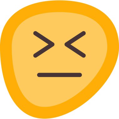 Tiksindirici Yüz Düz Simgesi, Basit Tasarımlı Vektör İllüstrasyonu