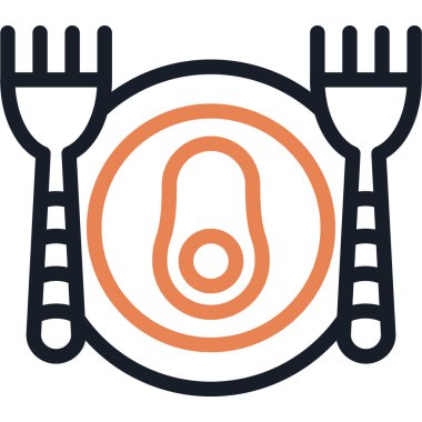 Keto Diyet Çizgisi Simgesi, Basit Tasarımlı Vektör İllüstrasyonu