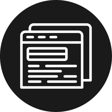 Haber Toplayıcı Satırı Çemberi BG Simgesi, Basit Tasarımlı Vektör Resimleri