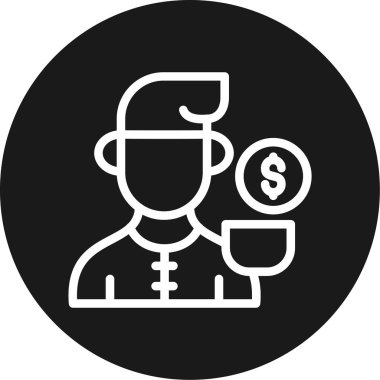 Yoksulluk Alleviasyon Çizgisi Çemberi BG Simgesi, Basit Tasarımlı Vektör Resimleri