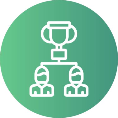 Kazanan Takım Çizgisi Gradyan Çemberi Simgesi, Basit Tasarımlı Vektör Resimleri