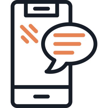 Telefon Hattı Simgesi ile Konuşma Baloncuğu Basit Tasarımlı Vektör Resimleri