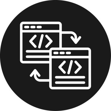 Kod Yansıtma Satırı BG Simgesi, Basit Tasarımlı Vektör Resimleri