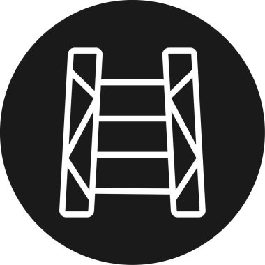 Merdiven Çizgisi Çemberi BG Simgesi, Basit Tasarımlı Vektör Resimleri