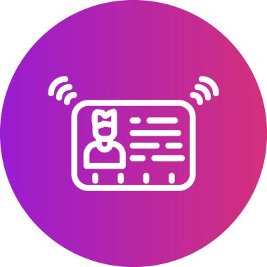 Kimlik Teknolojisi Çizgisi Gradyan Çemberi Simgesi, Basit Tasarımlı Vektör Resimleri