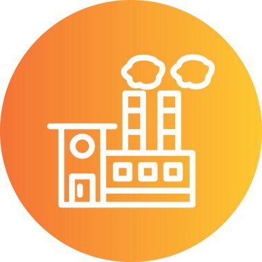 Fabrika Hattı Gradyan Çemberi Simgesi, Basit Tasarımlı Vektör Resimleri Üretiliyor