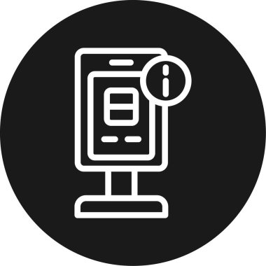 Bilgi Büfesi Satırı Çemberi BG Simgesi, Basit Tasarımlı Vektör Resimleri