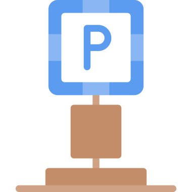 Otopark Apartmanı Düz Simgesi, Basit Tasarımlı Vektör Resimleri