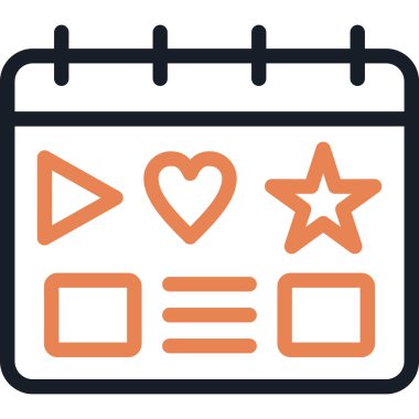 Sosyal Medya Sonrası Schedu Satır Simgesi, Basit Tasarımlı Vektör Resimleri