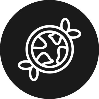 Dünya Günü Kutlama Hattı Çemberi BG Simgesi, Basit Tasarımlı Vektör Resimleri